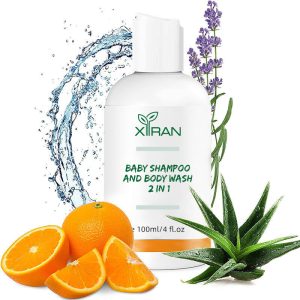 100% Organic Nourishes Orange Peel Oil Shampoo Aloe Vera Cleanse Baby Shampoo and Body Wash